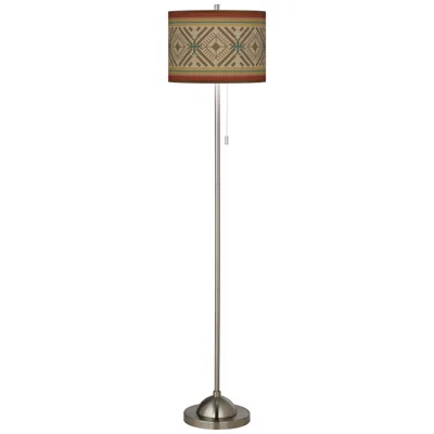Giclee Glow Desert Diamonds Brushed Nickel Pull Chain Floor Lamp