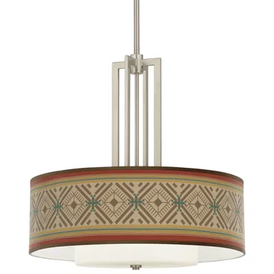 Giclee Glow Desert Diamonds Carey 24" Brushed Nickel 4-light Chandelier
