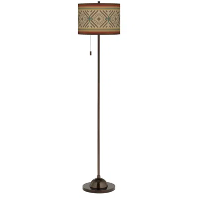 Giclee Glow Desert Diamonds  Bronze Club Floor Lamp