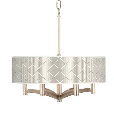 Giclee Glow Diamond Maze Ava 6-light Nickel Pendant Chandelier