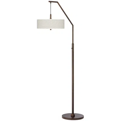 Giclee Glow Diamond Maze Bronze Downbridge Arc Floor Lamp