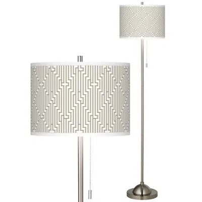 Giclee Glow Diamond Maze Brushed Nickel Pull Chain Floor Lamp