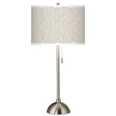 Giclee Glow Diamond Maze Giclee Brushed Nickel Table Lamp