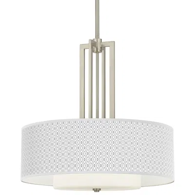 Giclee Glow Diamonds Pattern Carey 24" Wide Brushed Nickel 4-light Chandelier