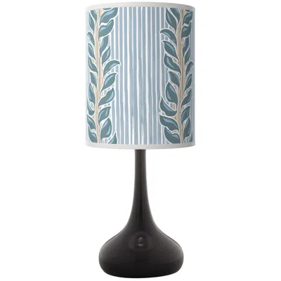 Giclee Glow Drifting Petals 23 1/2" High Black Droplet Table Lamp