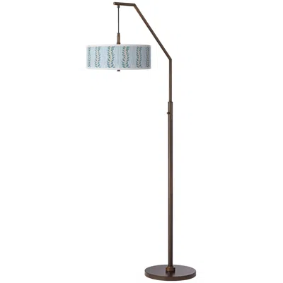 Giclee Glow Drifting Petals Bronze Downbridge Arc Floor Lamp