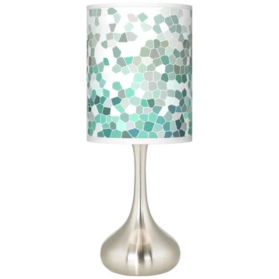 Giclee Glow Droplet 23 1/2" Aqua Mosaic Shade Modern Table Lamp