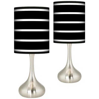 Giclee Glow Droplet 23 1/2" Bold Black Stripe Modern Lamps Set Of 2