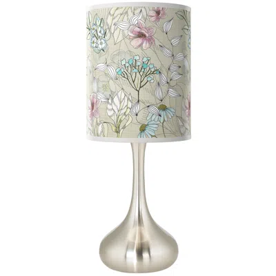 Giclee Glow Droplet 23 1/2" Botanical Shade Brushed Nickel Table Lamp