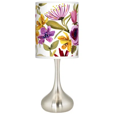 Giclee Glow Droplet 23 1/2" Bountiful Blooms Shade Nickel Table Lamp