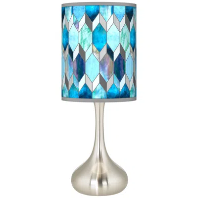 Giclee Glow Droplet 23 1/2" High Blue Mosaic Shade Modern Table Lamp
