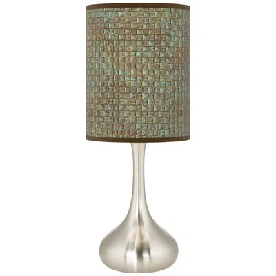 Giclee Glow Droplet 23 1/2" Interweave Patina Shade Modern Table Lamp