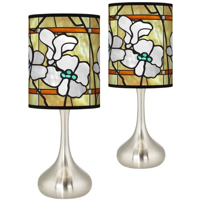 Giclee Glow Droplet 23 1/2" Magnolia Mosaic Table Lamps Set Of 2