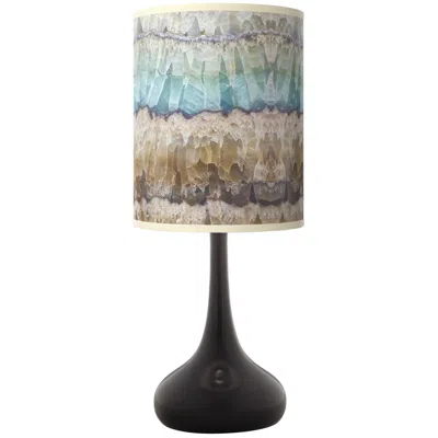Giclee Glow Droplet 23 1/2" Marble Jewel Shade Black Finish Table Lamp