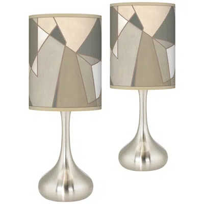 Giclee Glow Droplet 23 1/2" Modern Mosaic I Shade Table Lamps Set Of 2