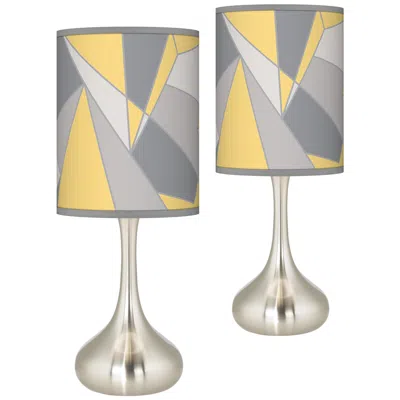 Giclee Glow Droplet 23 1/2" Modern Mosaic Ii Shade Lamps Set Of 2