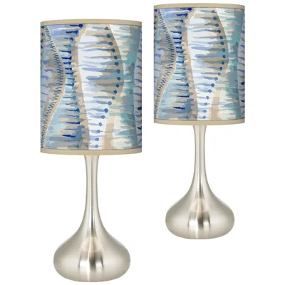 Giclee Glow Droplet 23 1/2" Siren Shade Modern Table Lamps Set Of 2