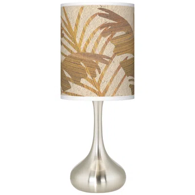 Giclee Glow Droplet 23 1/2" Tropical Woodwork Shade Modern Table Lamp