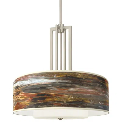 Giclee Glow Embracing Change Carey 24" Brushed Nickel 4-light Chandelier