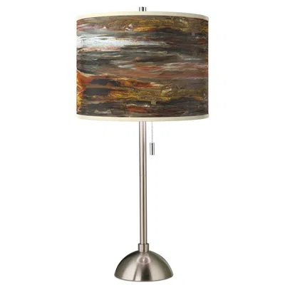 Giclee Glow Embracing Change Giclee Brushed Nickel Table Lamp