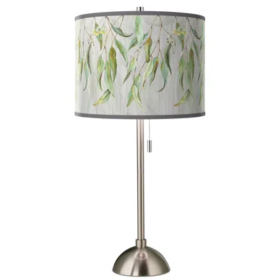 Giclee Glow Eucalyptus Giclee Brushed Nickel Table Lamp