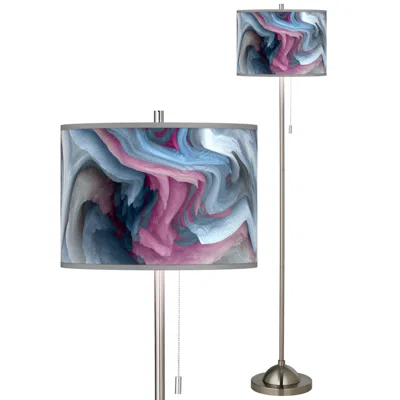 Giclee Glow Europa Brushed Nickel Pull Chain Floor Lamp