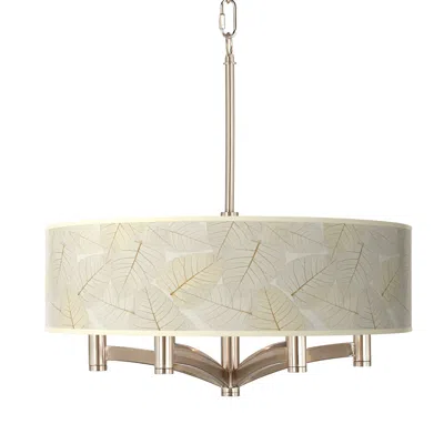 Giclee Glow Fall Leaves Ava 6-light Nickel Pendant Chandelier