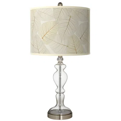 Giclee Glow Fall Leaves Giclee Apothecary Clear Glass Table Lamp