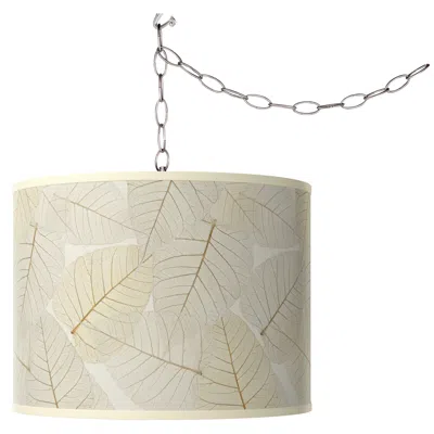 Giclee Glow Fall Leaves  Plug-in Swag Pendant