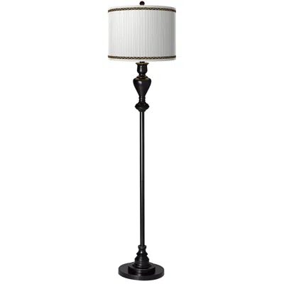 Giclee Glow Faux Pleated Giclee Print Lamp Shade With Black Bronze Floor Lamp