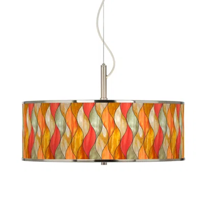 Giclee Glow Flame Mosaic  20" Wide Pendant Light