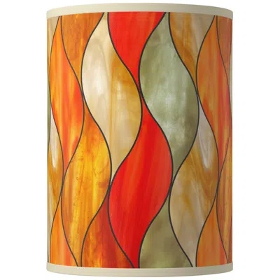 Giclee Glow Flame Mosaic Giclee Round Cylinder Lamp Shade 8x8x11 (spider)