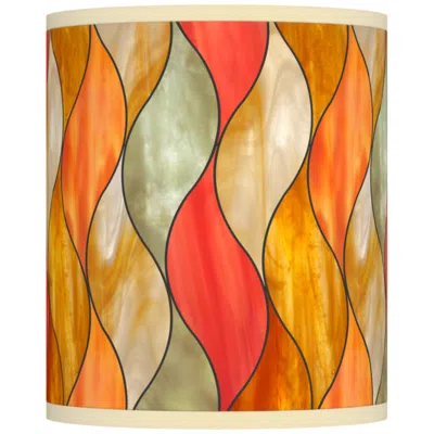 Giclee Glow Flame Mosaic Pattern Drum Lamp Shade 10x10x12 (spider)