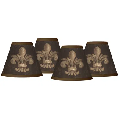 Giclee Glow Fleur-de-lis Giclee Set Of Four Shades 3x6x5 (clip-on)