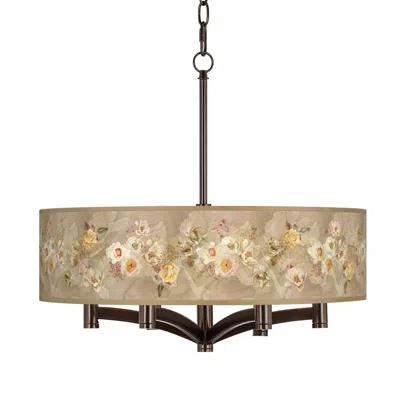 Giclee Glow Floral Spray Ava 6-light Bronze Pendant Chandelier