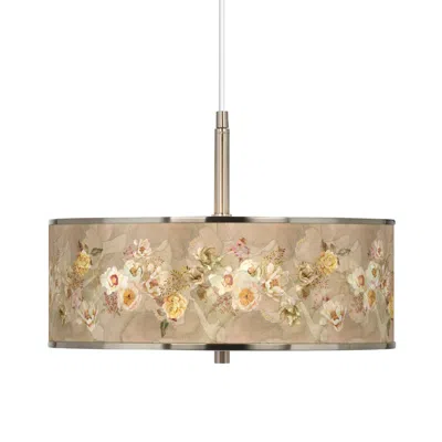 Giclee Glow Floral Spray  16" Wide Pendant Light