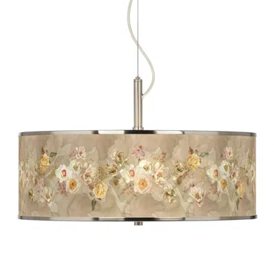 Giclee Glow Floral Spray  20" Wide Pendant Light
