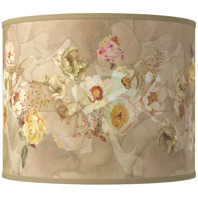 Giclee Glow Floral Spray Giclee Round Drum Lamp Shade 14x14x11 (spider)