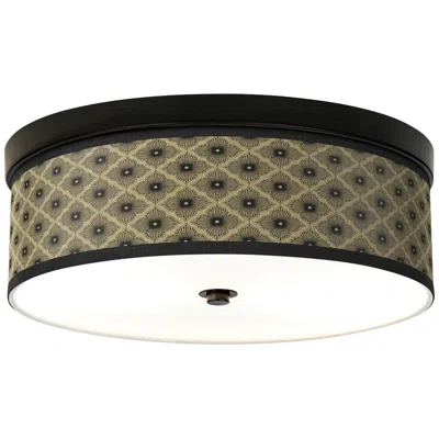 Giclee Glow Giclee Gallery Rustic Flora Shade 14" Wide Bronze Led Ceiling Light
