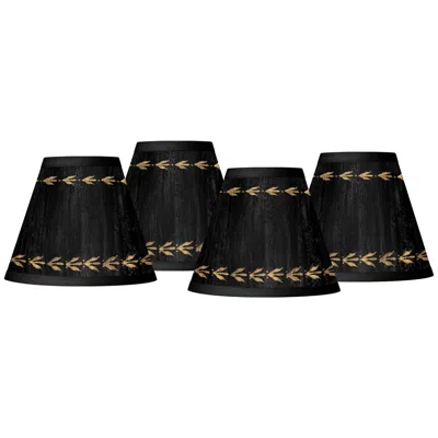 Giclee Glow Golden Trim Giclee Set Of Four Shades 3x6x5 (clip-on)