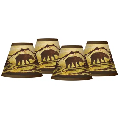 Giclee Glow Grizzly Giclee Set Of Four Shades 3x6x5 (clip-on)