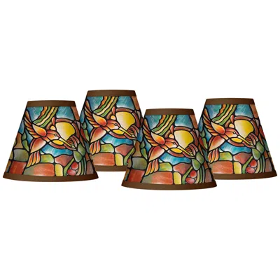 Giclee Glow Hummingbird Dark Set Of Four Shades 3x6x5 (clip-on)