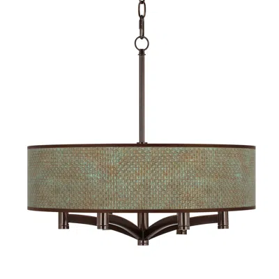 Giclee Glow Interweave Patina Ava 6-light Bronze Pendant Chandelier