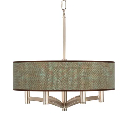 Giclee Glow Interweave Patina Ava 6-light Nickel Pendant Chandelier
