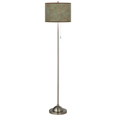 Giclee Glow Interweave Patina Brushed Nickel Pull Chain Floor Lamp