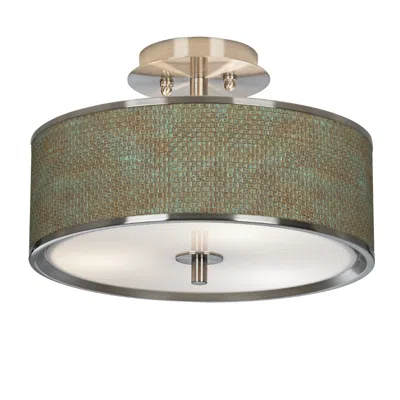 Giclee Glow Interweave Patina  14" Wide Ceiling Light