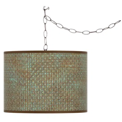 Giclee Glow Interweave Patina  Plug-in Swag Pendant
