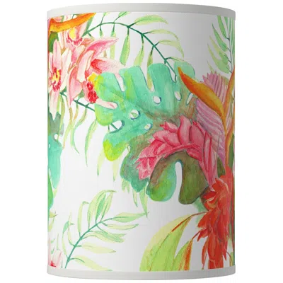 Giclee Glow Island Floral Giclee Round Cylinder Lamp Shade 8x8x11 (spider)