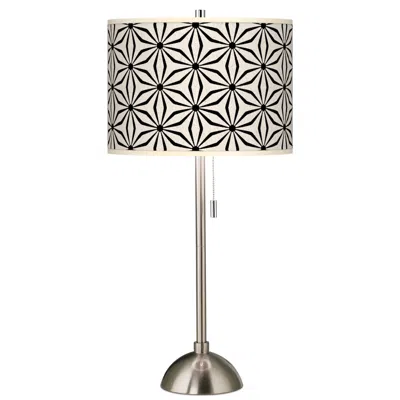 Giclee Glow Kaleidoscope Flowers Giclee Brushed Nickel Table Lamp