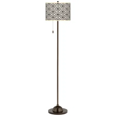 Giclee Glow Kaleidoscope Flowers  Bronze Club Floor Lamp